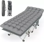 Camping Cot, Folding Camping Cot Bed for Adults Sleeping 1200D Double Layer Oxfo
