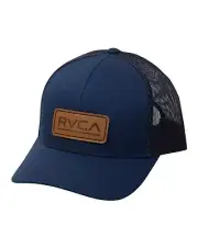 RVCA Men's Ticket Deluxe Trucker Hat Navy Blue Curved Bill Snapback Cap