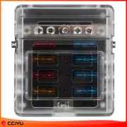 Automotive Blade Fuse Box 6 Way 12/32V Fuse Holder Block For Boat Car Marine Kit