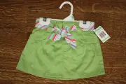 Greendog NWT 18m Toddler Girls Green Skort Skirt w/ Striped Belt 18-24m