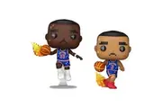 2pc NBA JAM Knicks Patrick Ewing & John Starks 8-Bit Pop Vinyl Figures 4in