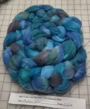 Fine Superwash Wool Top Roving Spinning Handpainted Dyed USA NWT Arctic Ice