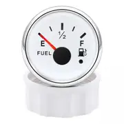 White Marine Fuel Level Gauge Boat Oil Tank Level Indicator 12/24V 52mm 240-33ohms White