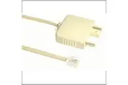 N53 P606M Modular 3 PIN RJ12 to RJ11 6P4C Telephone Adaptor + Cable - Landline / ADSL