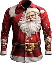 Male Rompers Men Christmas Santa Snowman Pattern Long Sleeved Shirt Athletic Running Short