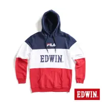 在飛比找momo購物網優惠-【EDWIN】x FILA聯名 男女裝 經典主義拼接休閒連帽