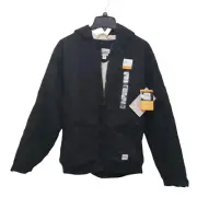 New Eddie Bauer Mens Coat Size M Outdoor Workwear Black Sherpa Lining Jacket