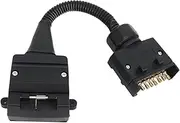 SUIOPPYUW 7-Pin Flat Plug to 12-Pin Socket Plastic Portable Universal Extension Spiral Cable Trailer Connector Trailers Adaptors