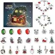 Christmas Advent Calendar Bracelets Set, 2025 Christmas 24 Days Countdown Calendar DIY Bracelets, Jewelry Gift Girls Kids Teens Toddler (Style A)