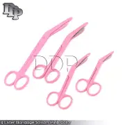 4 Lister Bandage Scissors 3.5" 4.5" 5.5" 7.25" Pink Color Surgical Instruments