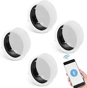 VEVOR 4 PCs 165.1 mm Bluetooth in Ceiling Speakers, 150W, Flush Mount Ceiling & in-Wall Speaker System with 8ΩImpedance 89dB Sensitivity, for Home Kitchen Living Room Bedroom or Covered Porches