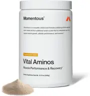 Momentous Vital Aminos Powder Supplement - BCAA & EAA, Tropical Punch - NSF Cert