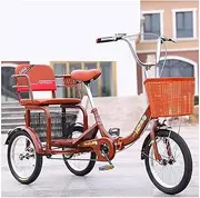 Mini Foldable Adult Tricycle Trike 16inch 3 Wheeled Bicycle Cruise Bike with Basket Back Seat for Men Women Recreation Shopping Exercise, Tricycle