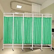 3/4/5/6 Panel Rolling Privacy Screen,Portable Room Divider with Wheels for Clinic,Ward and Exam Room,Foldable Space Saving(5Panel)