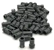 Lego 50 New Dark Bluish Gray Technic Pins 1/2 with Friction Ridges Mechanical