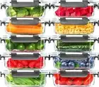 10 Pack Glass Meal Prep Containers, Glass Airtight Food Storage Containers wi...