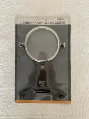 Hands Free Magnifier Lighted LED 4 Inch Round Lens With Neck Strap Patchwork Emb