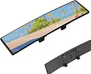 Wide Angle Rear View Mirror,12 Inch Automotive Interior Rearview Mirrors | Anti-Glare Convex Vehicle Looking Glass for Truck ATV Tractor RV