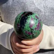 1.66LB Natural Zoisite Quartz Sphere Crystal Magic Ball Healing G5229