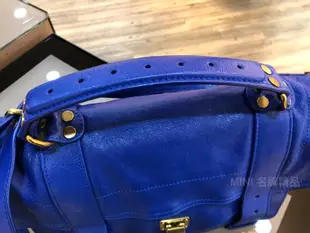 ::MINI名牌精品店:: Proenza Schouler PS1 山羊皮 寶藍色 中型 手提/肩背/斜背包 98新