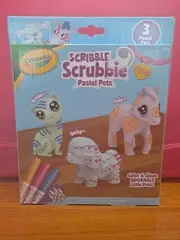 NIB Crayola Scribble Scrubbie Pastel Pets - Color and Clean Adorable Little Pets
