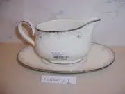 NEW Noritake VENETIAN SCROLL Gravy Boat & Liner (Tray Under Plate) - NEW IN BOX