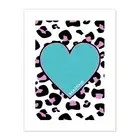 Leopard Blue And Purple Reverse Beautiful Print Canvas Premium Wall Decor Poster