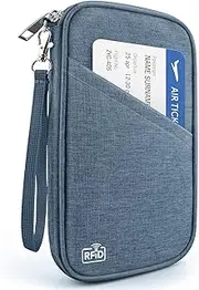 [hohom] Passport Holder Family RFID Travel Document Organizer for Women Waterproof Passport Wallet Men Portable Case for Cards, Blue Wallet, Regualr, Blue Wallet