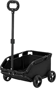 TOLUON Dog Stroller, 4 Wheels Folding Dog Cat Cart, Pet Stroller for Travelling Shopping Walking Playing, Puppy Strolle for Small Pet Dogs Cats, Pet Strolling Cart Black