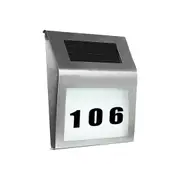 LED Solar Powered Address Sign House Number Light Stainless Steel