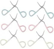 6Pcs Portable Stainless Steel Eyebrow Clip Scissors Tweezers Durable Eyebrow Grooming Tools for Women Unique Scissors Design for Safe and Convenient Use