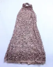 Aidan By Aidan Mattox Women's Beaded Halter Fit & Flare Dress EJ1 Taupe Size 2
