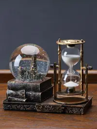 在飛比找樂天市場購物網優惠-沙漏 復古水晶球沙漏計時器創意擺件酒柜客廳家居裝飾品桌面房間