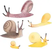 NUSITOU 5pcs Simulation Snail Toy Small Figurines Snails Simulation Animal Model Toys Miniatures Figurines Small Snail Decoration Tiny Figurines Snail Cognitive Model Mini Figurine