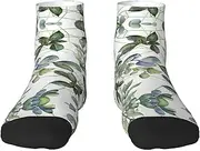 [JBYJBX] Green Eucalyptus Leaves Print Adult Socks Womens Mens Workout Thermal Cozy All-Season Gift Holiday Articles Use