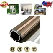 Static Cling One-Way Window Film for Privacy and UV Protection - Brown & Silver