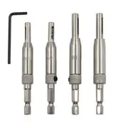 Efficient Woodworking Hexagonal Drill Bit Set for Hinges and Lock Panels 4PCS