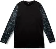 [Airin] 23AW Men's Undershirt, Across Stage, Esthelbear Sheeting, Fleece Lined, Long Sleeve, Crew Neck, Sleeve Pattern, Inner