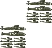 2sets Submarines Decor Realistic Submarine Models Desktop Toys for Boys and Girls 10pcs*2
