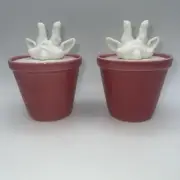 (2) Giraffe Head Planters, Knick Knack or Jewelry Container