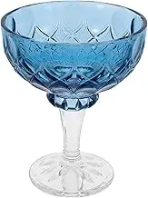 WATIIFUFU Glass Dessert Bowl 220ml Vintage Embossed Highfooted Cup for Ice Cream Chocolate Pudding Salad Small Snacks Classic Design
