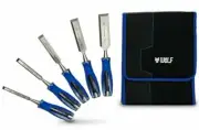 WoLF WOOD CHISEL SET WWC005 5Pcs 10,13,19,25 & 32mm, Clear Acetate Handle