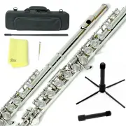 Nickel Plated C Flute with Black Case