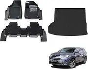 OAD4X4 Floor Liners & Boot Liner Set Compatible with Toyota Kluger 2013-2021, Custom-Fit TPE All-Weather Car Floor Mats with Door Sill Coverage