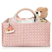 Diaper Caddy Organizer, Baby Basket Nursery Storage, Caddy Organizer for Port...