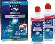 Clear Care plus Cleaning Solution with Lens Case, Twin Pack, Multi, 12 Oz, Pa...