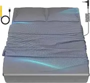 HLLBLL Grounding Bedding Sheet Set, Bed Sheets and Pillowcase Set, 90% Organic Cotton+10% Pure Silver Organic Fitted Grounded Sheet for Improved Sleep, Pain Relief (Gray, (75.3 * 54 * 15 in))