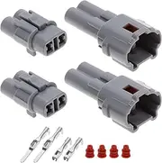 EMSea 2 Sets 2Pin Motorcycle Connector Kit Compatible with Sumitomo MT090 Compatible with Yamaha Compatible with Triumph Waterproof Automotic-Connector Plug