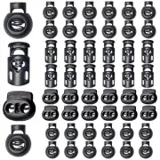 48pcs Upgraded Plastic Cord Lock Draw String Clip with Spring Toggle Stoppers