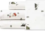 Eddie Bauer - King Sheets, Cotton Percale Bedding Set, Crisp & Cool Home Decor (Cascade Camping, King)